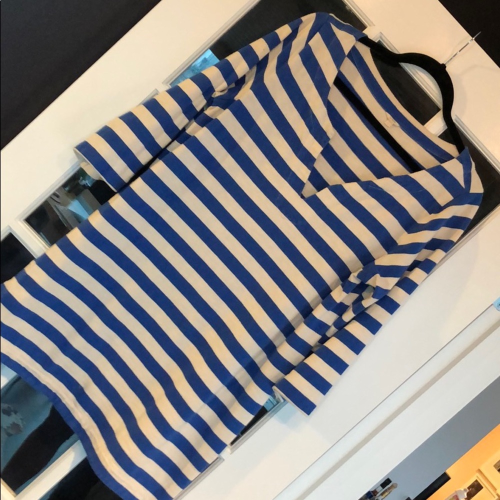 Blue and White Striped Beach Cover-up